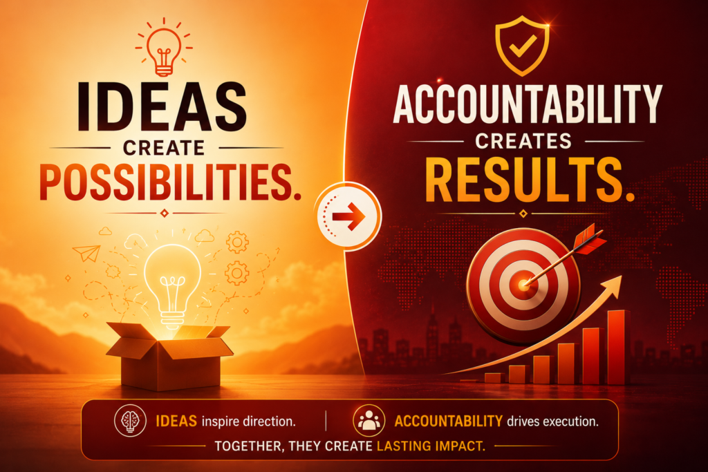 ideas create possibilities. Accountability creates results. |Real Governance Problem Is Not Ideas, It Is Accountability