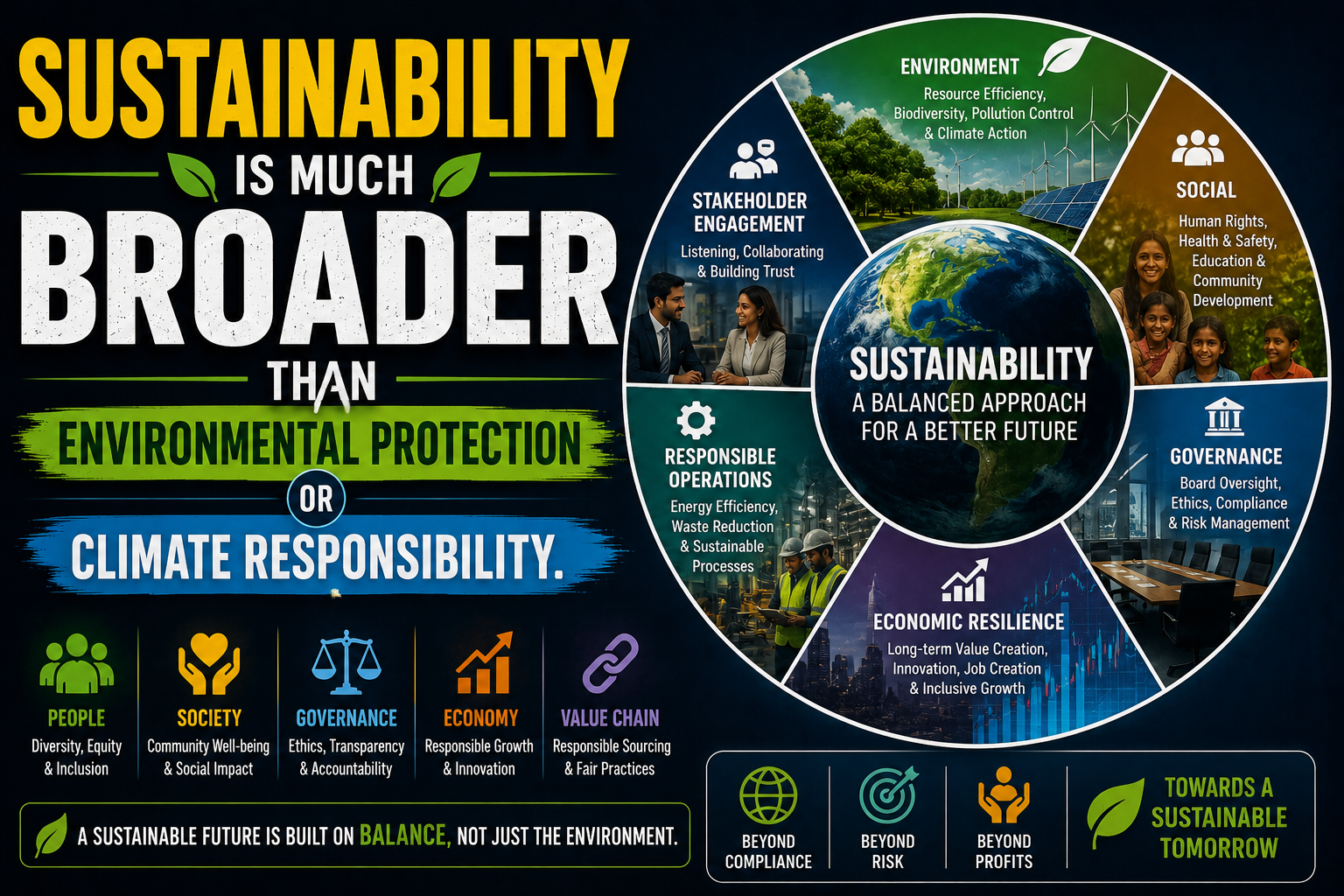 Sustainability is much Broader Than Environmental Protection or Climate Responsibility.