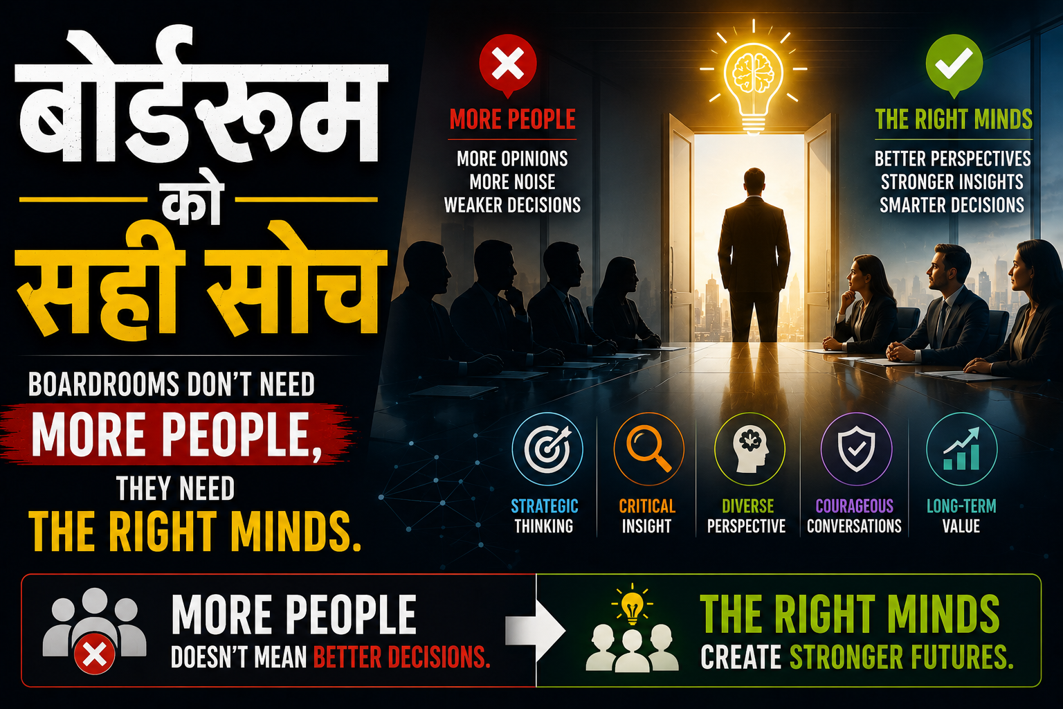 Boardrooms don’t need more people,They need the right minds. | anuradha boardgovernance.com